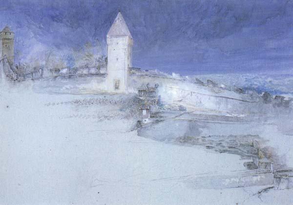 John Ruskin,HRWS The Walls of Lucerne (mk46) oil painting picture